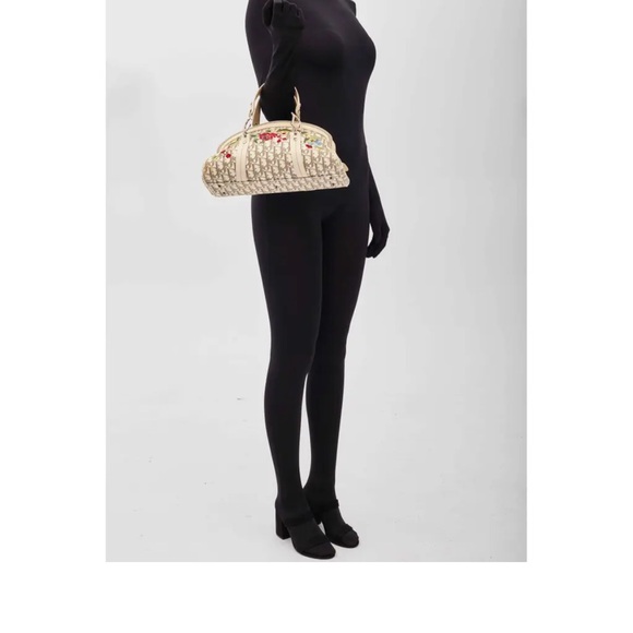 Christian Dior Embroidered Floral Trotter Canvas Handbag - Picture 16 of 16